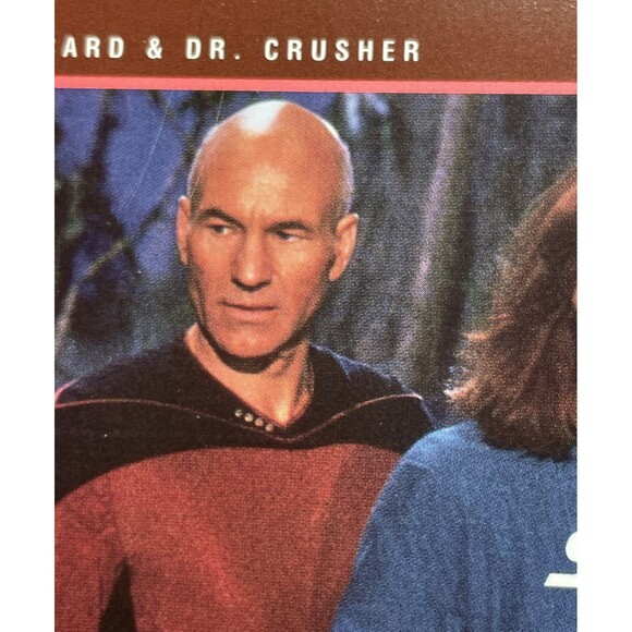 TOPPS: Star Trek Next Generation (1991) #290 "Picard & Dr Crusher" Trading Card - Picture 2 of 5